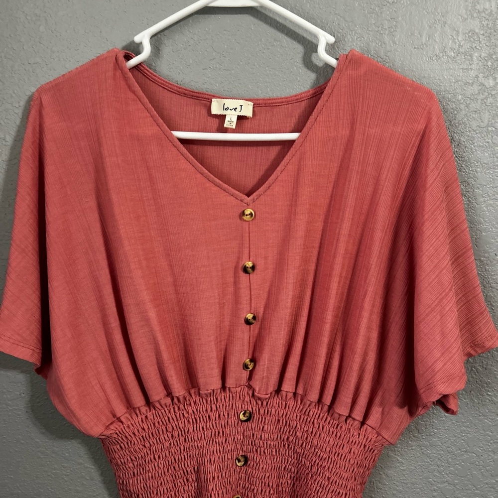 Rust Button-Down Dress